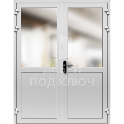 Двупольная огнестойкая алюминиевая светопрозрачная дверь ДПК-16632